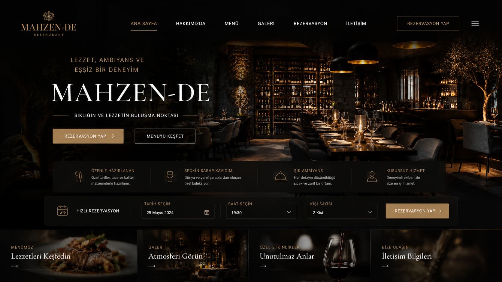Mahzen-de Rezervasyon ve Dijital Restoran Deneyimi
