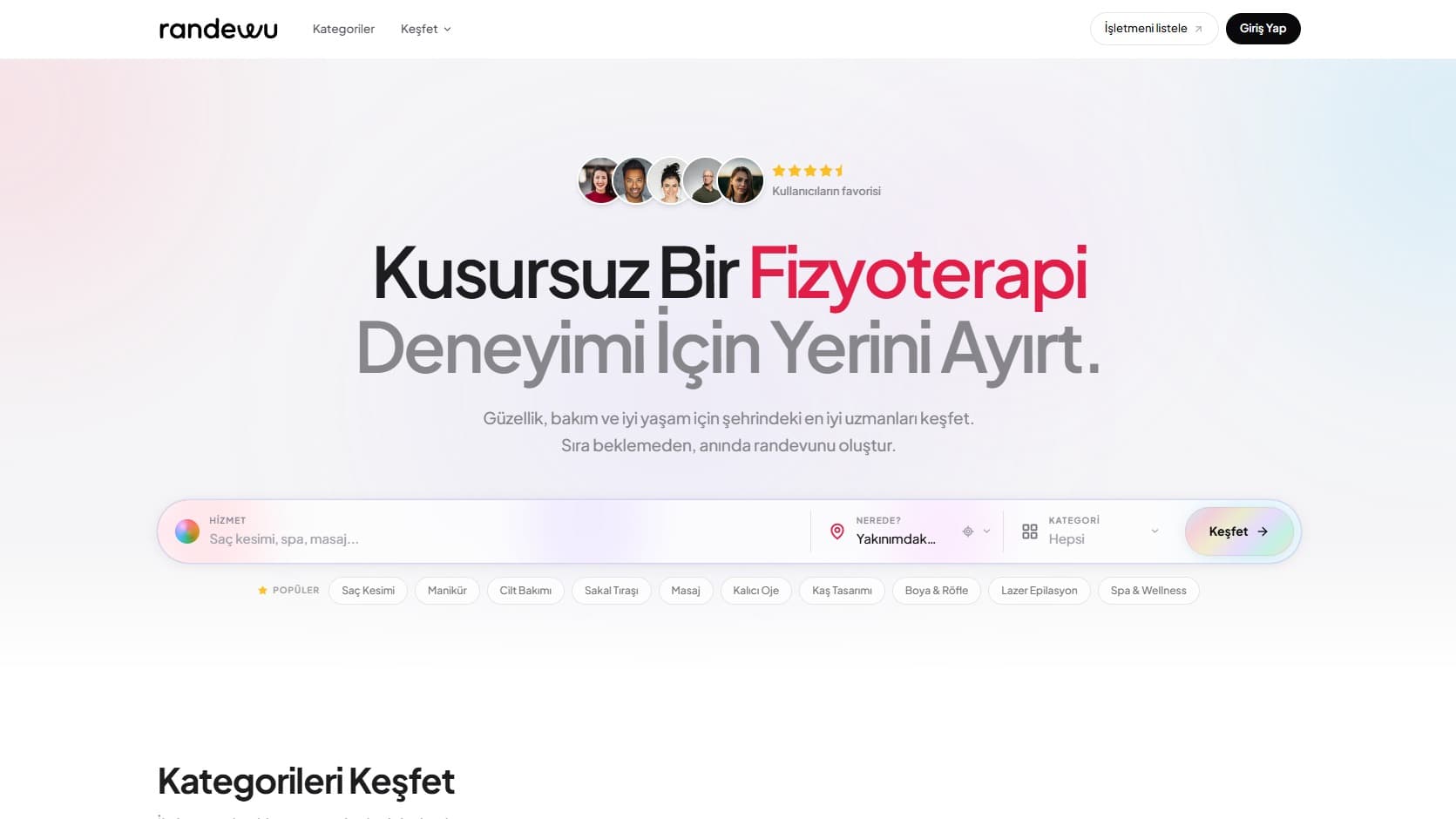 Randewu.co  B2C Platformu 